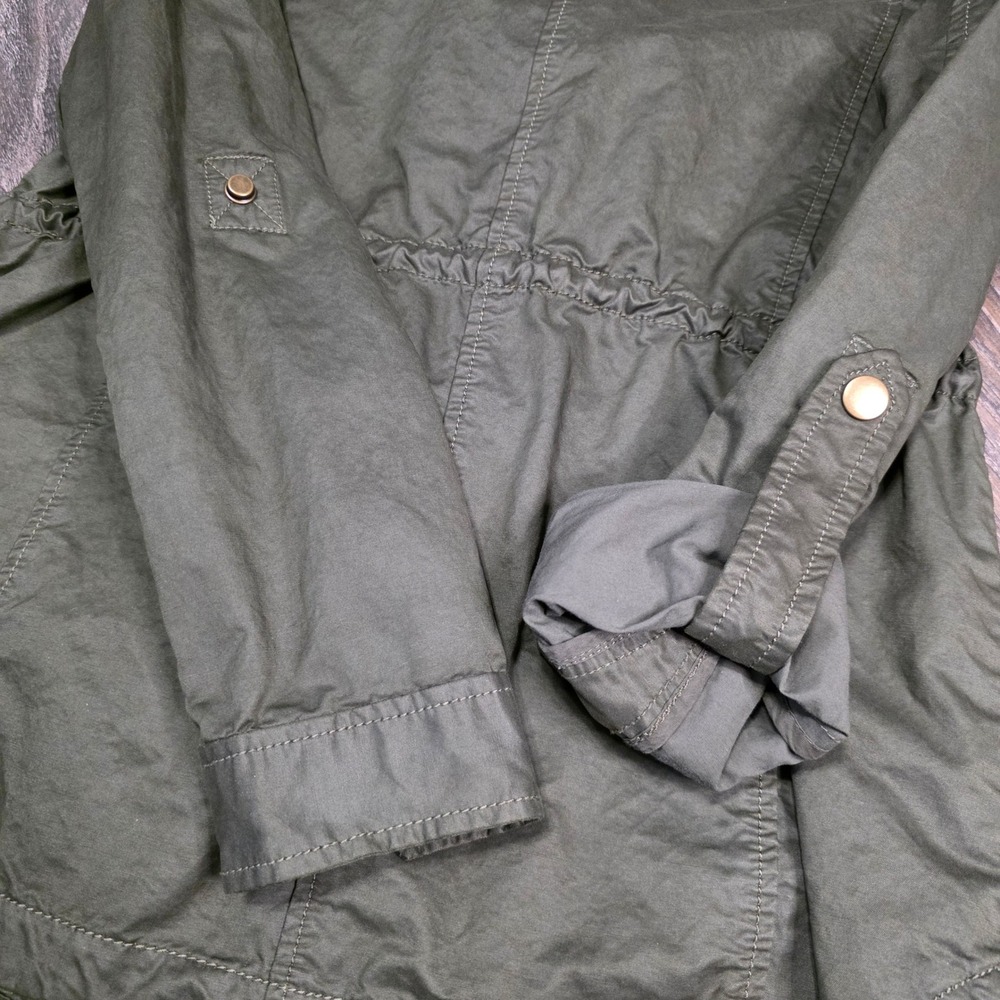 Loft Olive Green Utility Jacket‎ Drawstring Waist Cargo Pockets Women's Small - Picture 8 of 11